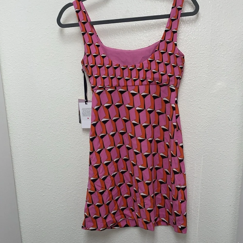 DVF for Target Shift Pink Modern Geo Dress Size 00 70’s Retro Vibe - Picture 2 of 9